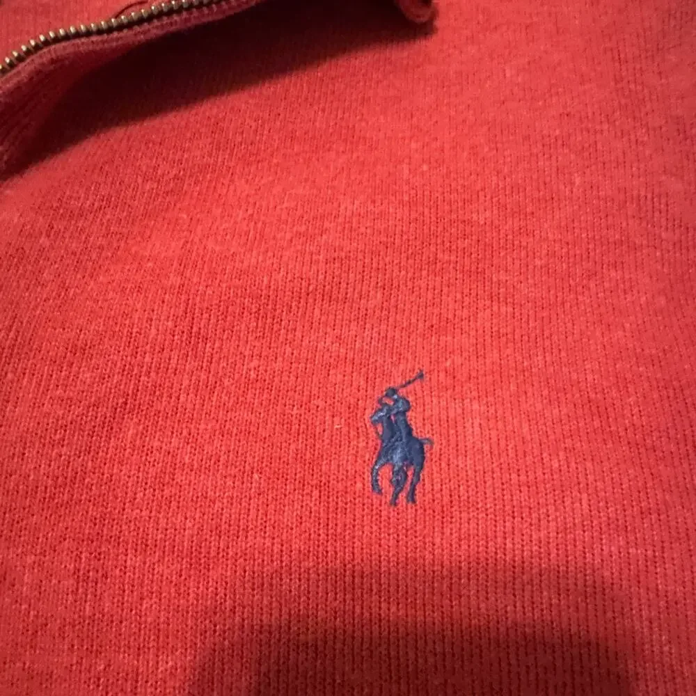 Polo Ralph Lauren Red Quarter 1/4 Zip Pullover Sweater Pony Logo Men’s Size XL